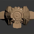 Futuristic Sci Fi Weapon 3D Model With Copper Metallic Finish And Armored Wing Like Structure 3d model