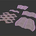 Ornamental Architectural Components With Wavy Layered Panels And Geometric Cutout Designs
