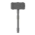 Heavy Duty Hardware Hammer With Square Textured Head And Long Metal Handle