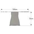 Round Light Wood Dining Table With Metal Edge And Wooden Base Design