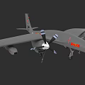 Unmanned Military Drone With Propellers And Underwing Weapon Mounts