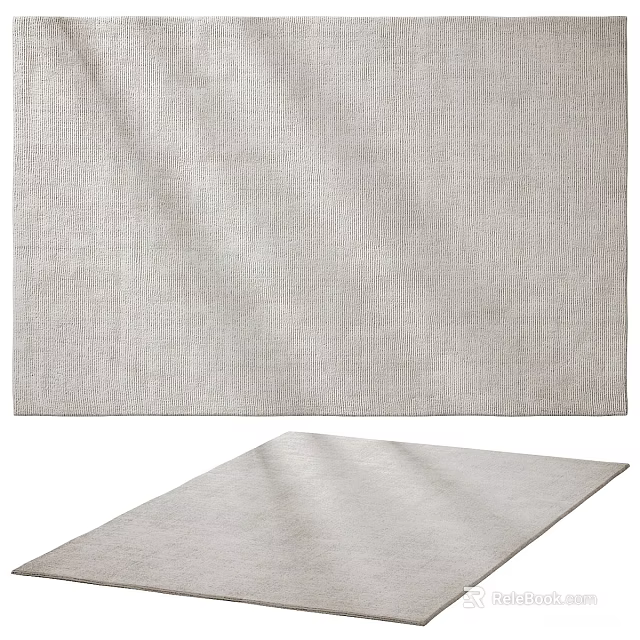 Light Gray Square Rug With Linen Textured Surface For Modern Home Decor 3d model