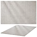 Light Gray Square Rug With Linen Textured Surface For Modern Home Decor 3d model