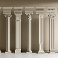 Roman Columns In Various Classical Designs For Elegant Interior Architectural Decoration 3d model
