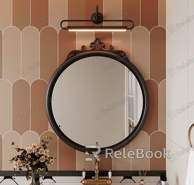 French Round Mirror French Bathroom Mirror Bathroom Mirror Cosmetic Mirror Decorative Mirror model