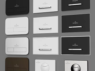 Modern Switch Panels With Sleek Design And Various Colors Black White Brown 3d model