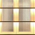 Glass Door Display Cabinet With Light Gray Frame And Multiple Shelves For Arranged Collectible Figures