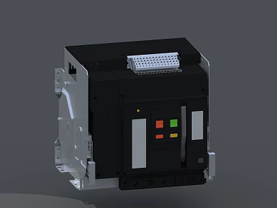 Industrial Electrical Control Device With Black Housing Transparent Cover Colorful Buttons And Top Terminal Interface 3d model