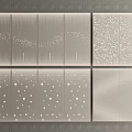 Decorative Perforated Panels Featuring Diverse Hole Patterns And Textured Designs 3d model