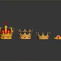 Golden Decorative Crowns And Gemstone Ring As Luxury Household Accessories
