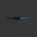 Futuristic Sci-Fi Spaceship Flying With Blue Light Trails And Detailed Mechanical Structure