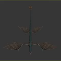 3D Flying Dragon Model With Blue Body Purple Red Wings Long Tail And Head
