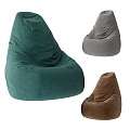 Green Bean Bag Chair Comfortable Soft Fabric Lazy Sofa For Cozy Living Room 3d model