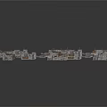 3D Model of Cosmic Spaceship with Modular Metal Structure and Station Components