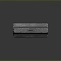 Gray Concrete Block With Red Diagonal Stripes And Metal Ring On Top 3d model