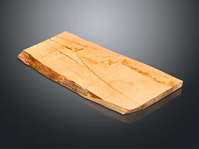 Natural Wooden Stone Slab With Smooth Surface Warm Brown Texture And Organic Patterns 3d model