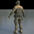 Man In Military Tactical Uniform With Helmet Tactical Vest And Protective Gear Standing