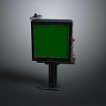 Outdoor Digital Information Display With Green Screen And Black Frame Stand
