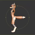 Anthropomorphic Fox Character Design With Brown White Fur Green Eyes Standing Pose