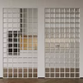 Modern Transparent Glass Partition With Grid Pattern Design For Interior Space Dividing 3d model