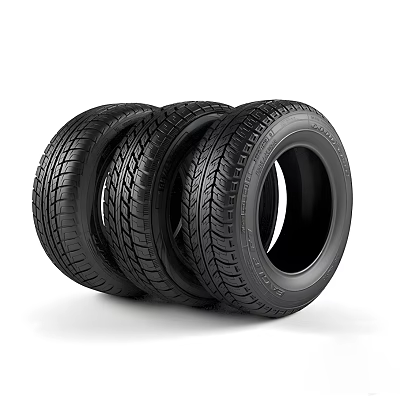 High Quality Three Stacked Tires With Detailed Tread Pattern On White Background 3d model