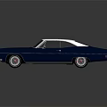 Vintage Blue Classic Car With Sleek Design And Chrome Accents