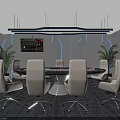 Modern Casino Interior With Poker Table White Chairs And Electronic Screens