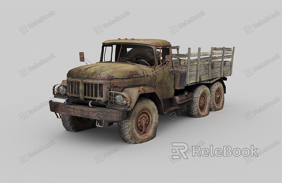 Military vehicles worn-out trucks model