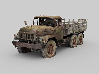 Military vehicles worn-out trucks model