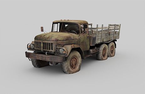 Military vehicles worn-out trucks 3d model