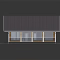 Modern Single Family House With Sloped Roof Wooden Exterior And Large Glass Windows