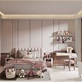 Modern Children's Room Girls Room 3d model