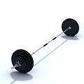 Sports Equipment Barbell With Black Weight Plates And Metal Bar For Strength Training