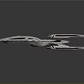 Futuristic Silver Spaceship With Blue Red Details And Sleek Aerodynamic Design