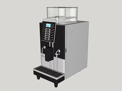 Modern Automatic Kitchen Coffee Machine With Digital Display And Bean Hopper 3d model