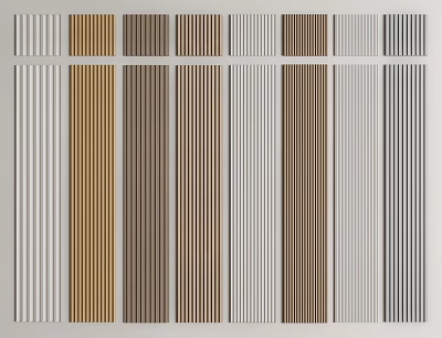 Decorative Wall Panels With Various Colors And Striped Patterns For Interior Design 3d model