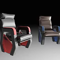 Modern Designed Chairs With Red Black And Blue Brown Color Details