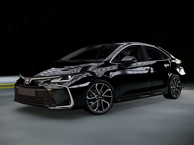 Black Toyota Sedan With Modern Sporty Exterior And Alloy Wheels Design 3d model