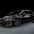 Black Toyota Sedan With Modern Sporty Exterior And Alloy Wheels Design