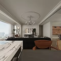 Elegant French Style Open Living And Dining Room Interior With Exquisite Decor And Cozy Furniture