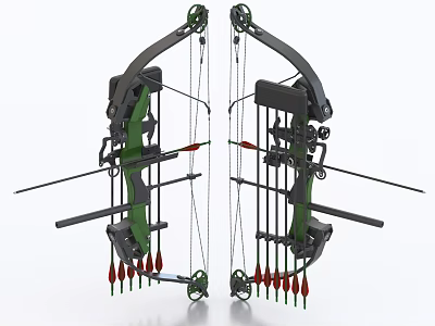Compound Bows Sports Equipment with Arrows Bowstrings and Archery Accessories 3d model