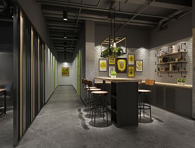 Industrial LOFT Tea Room Office 3d model