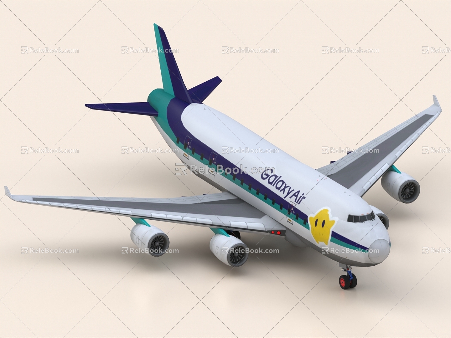 Aircraft Passenger Aircraft Civil Aviation Boeing 747 International Airlines Airbus 3d model