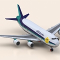 Aircraft Passenger Aircraft Civil Aviation Boeing 747 International Airlines Airbus 3d model