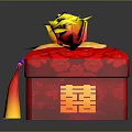 Elegant Red Clothing Apparel Gift Box With Yellow Rose And Double Happiness Symbol