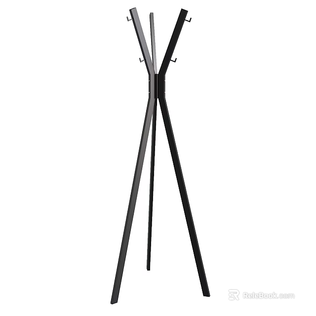 Modern Tripod Coat Hanger with Stable Metal Stand for Home Organizing 3d model 