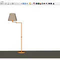 Modern Floor Lamp With Fabric Shade And Adjustable Metal Arm For Living Room