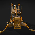 Golden Steampunk Mechanical Insect with Gear Details Bulb Eyes and Metal Legs