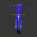 Blue Tricycle With Red Wheels And White Seat Modern Structure Design