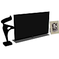 Modern Black TV With Sculpture And Photo Frame In Living Room Interior